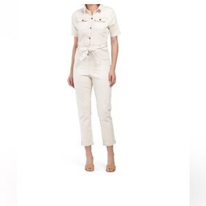 Avec Les Filles white denim jumpsuit